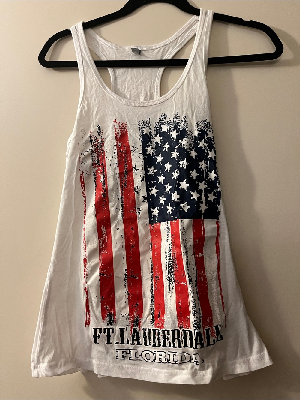 White Ft. Lauderdale Flag Graphic Racerback Tank